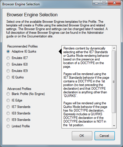 Ion browser engine selection